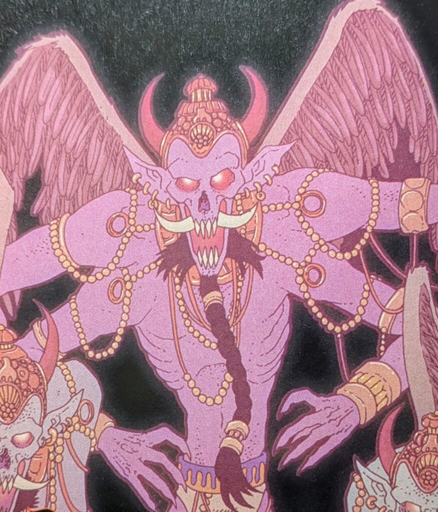 A pink glowing demon in the Deadman.