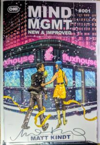 Mind Mgmt New & Improved comic cover pulled from blind bag, signed by Matt Kindt.
