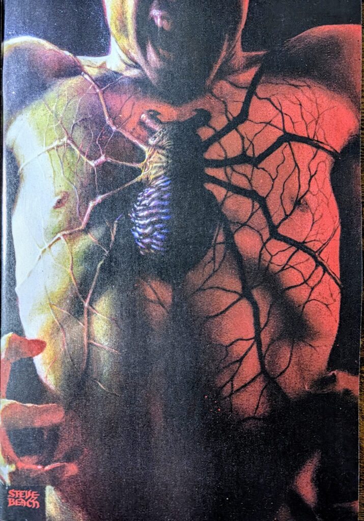 Revealed art masked by the cover of Midnight Spider-Man #1 comic book cover A.